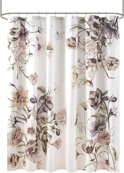Cassandra Shower Curtain for Bathroom, Cotton, 72 x 72, Blush