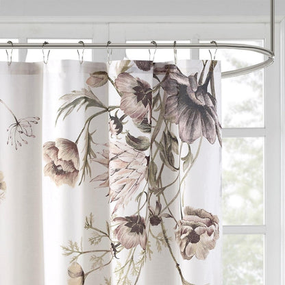 Cassandra Shower Curtain for Bathroom, Cotton, 72 x 72, Blush