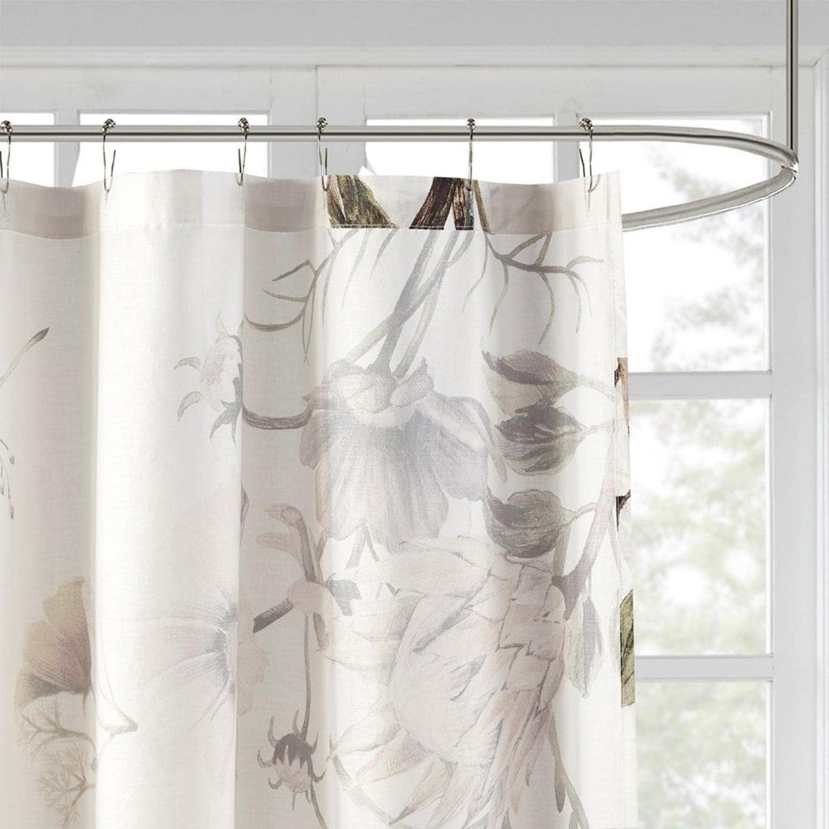 Cassandra Shower Curtain for Bathroom, Cotton, 72 x 72, Blush