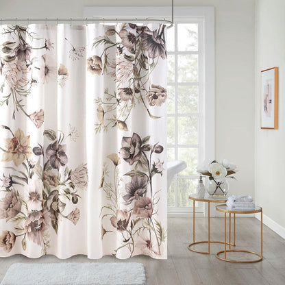 Cassandra Shower Curtain for Bathroom, Cotton, 72 x 72, Blush