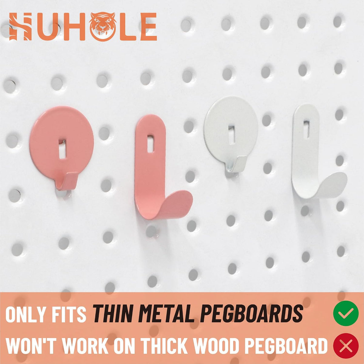20PC Pink Pegboard Clip Hooks for Thin Metal 1/4 Inch Pegboard