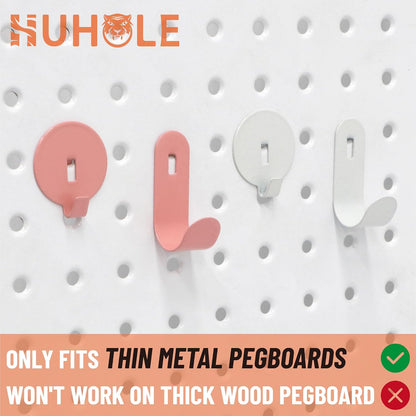 20PC Pink Pegboard Clip Hooks for Thin Metal 1/4 Inch Pegboard