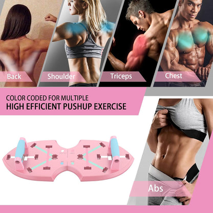 Push Up Board,36 in 1 Home Gym Equipment with Ab Roller Wheel & Resistance Bands, Portable Foldable Workout Board for Full Body Strength Training Men Women,Gift for Grilfriend