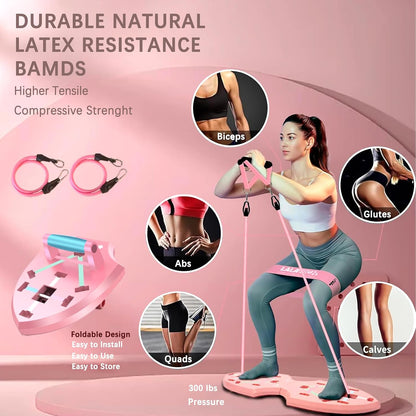 Push Up Board,36 in 1 Home Gym Equipment with Ab Roller Wheel & Resistance Bands, Portable Foldable Workout Board for Full Body Strength Training Men Women,Gift for Grilfriend