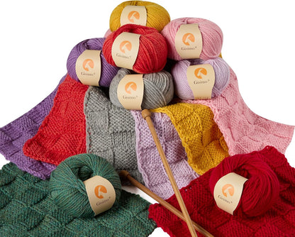 100% Merino Wool Yarn, 3-Ply Luxurious and Soft Yarn for Hand Knitting & Crocheting (Pink,1Ball)