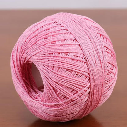 3 Rolls Cotton Linen Lace Yarn - 50g/Roll, Size 6 Knitting Thread for Crocheting & Knitting, 60% Cotton 40% Linen (21 Bright Peach)