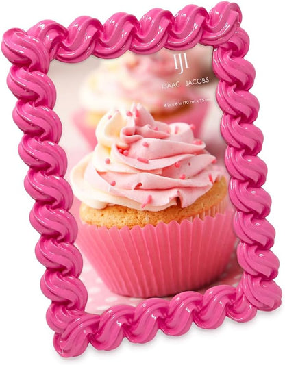 4x6 Dark Pink Glossy Frosting Rectangle Picture Frame