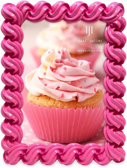 4x6 Dark Pink Glossy Frosting Rectangle Picture Frame