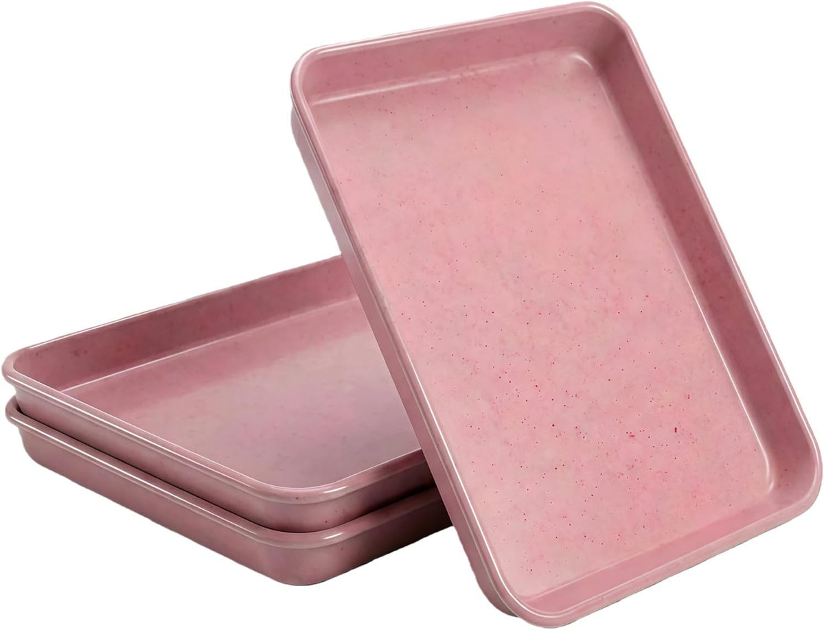 11x9 Baking Pan Set of 3, Nonstick Sheet Pans, Pink