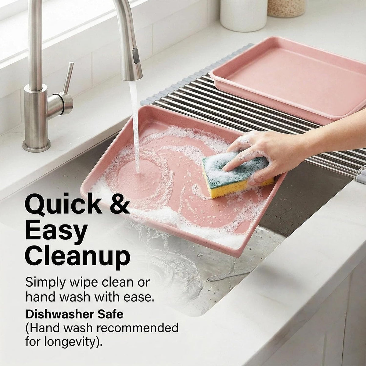 11x9 Baking Pan Set of 3, Nonstick Sheet Pans, Pink
