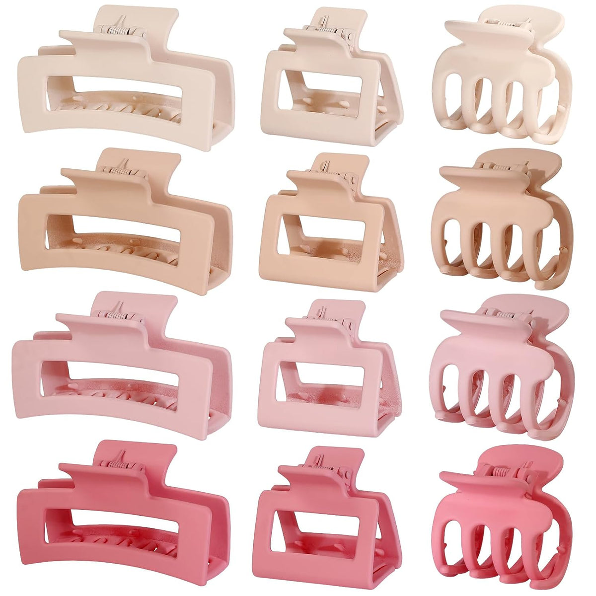 SMKSL 12 Pcs Hair Claw Clips for Women & Girls 3 Styles Hair Accessories
