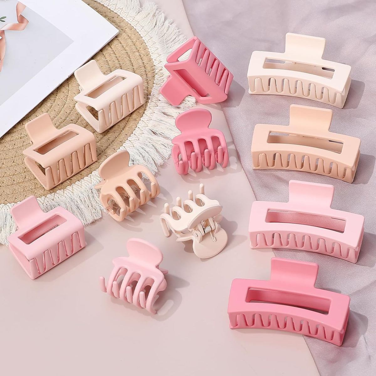 SMKSL 12 Pcs Hair Claw Clips for Women & Girls 3 Styles Hair Accessories