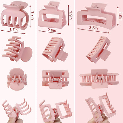 SMKSL 12 Pcs Hair Claw Clips for Women & Girls 3 Styles Hair Accessories