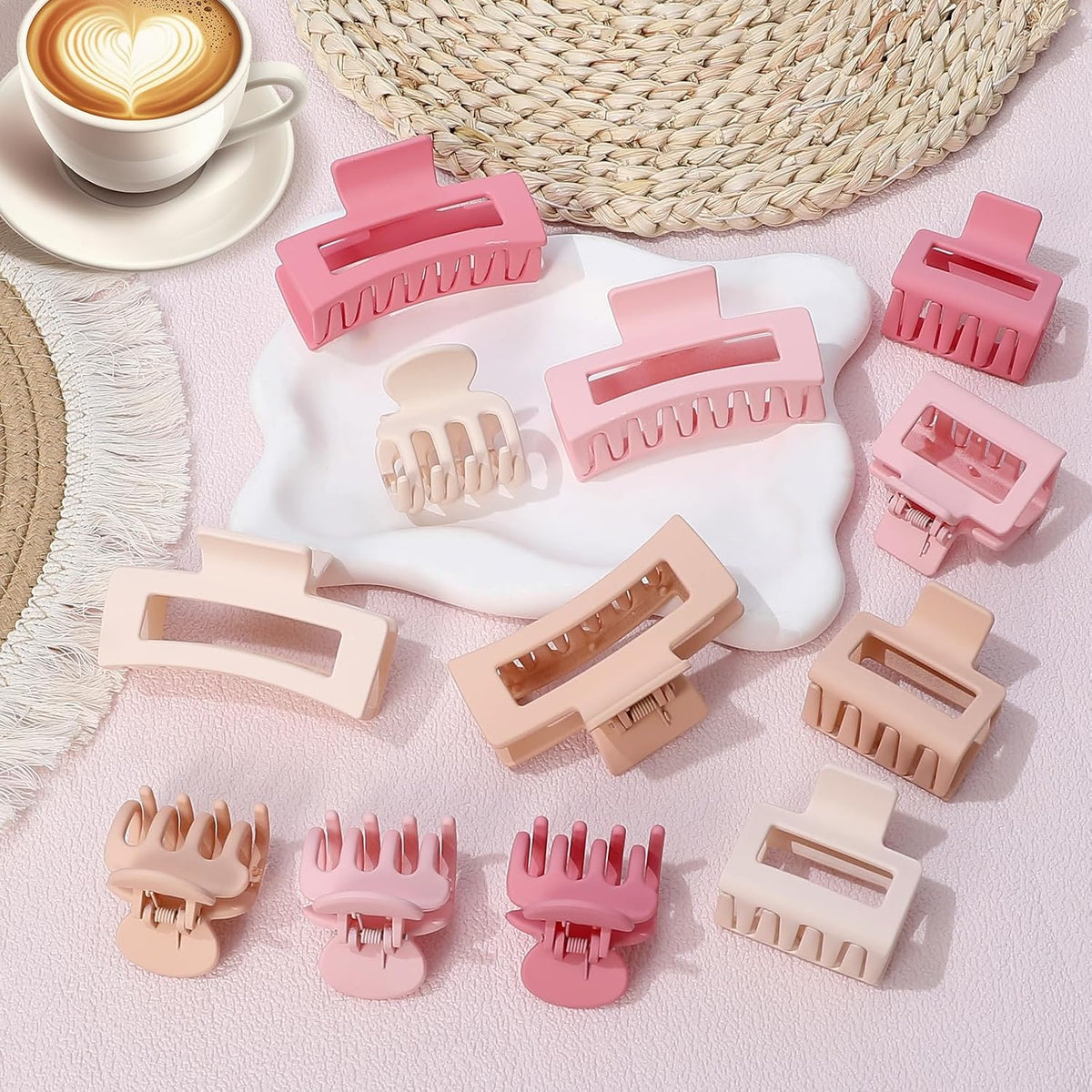 SMKSL 12 Pcs Hair Claw Clips for Women & Girls 3 Styles Hair Accessories