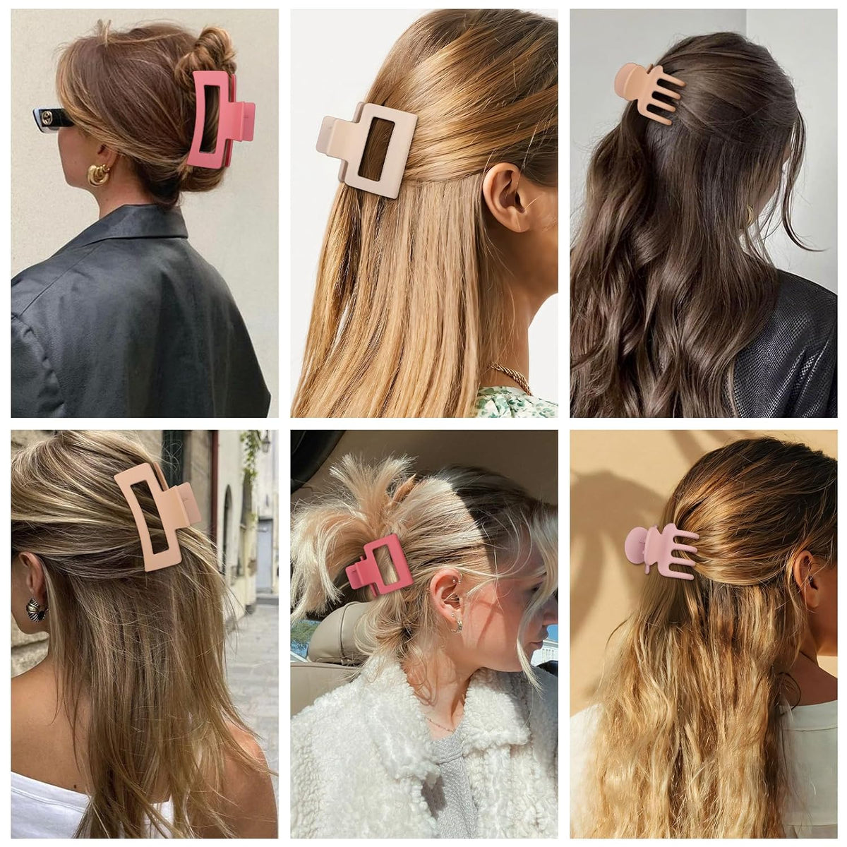SMKSL 12 Pcs Hair Claw Clips for Women & Girls 3 Styles Hair Accessories
