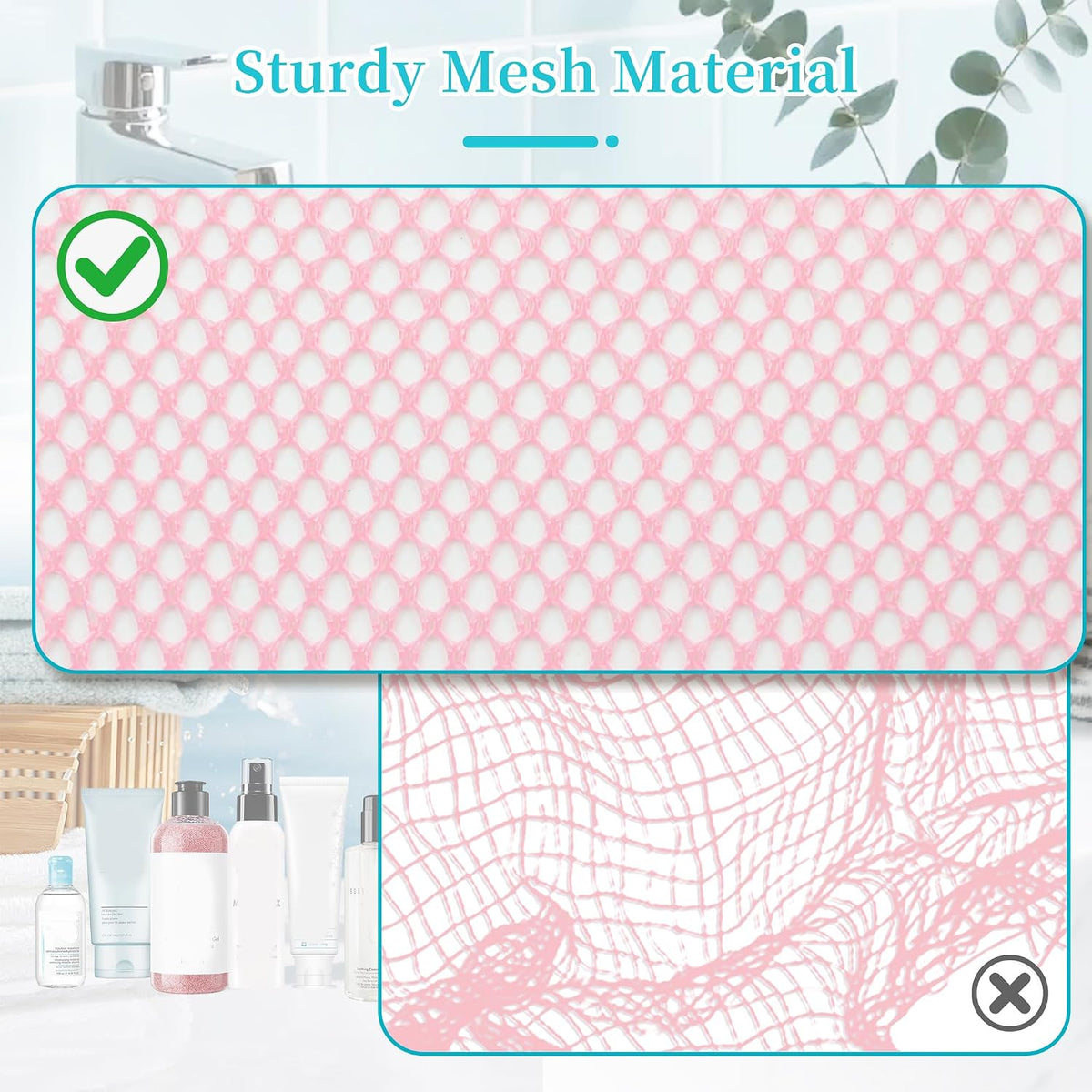 Hanging Shower Caddy Portable, Travel Toiletry Bag for College, Pink