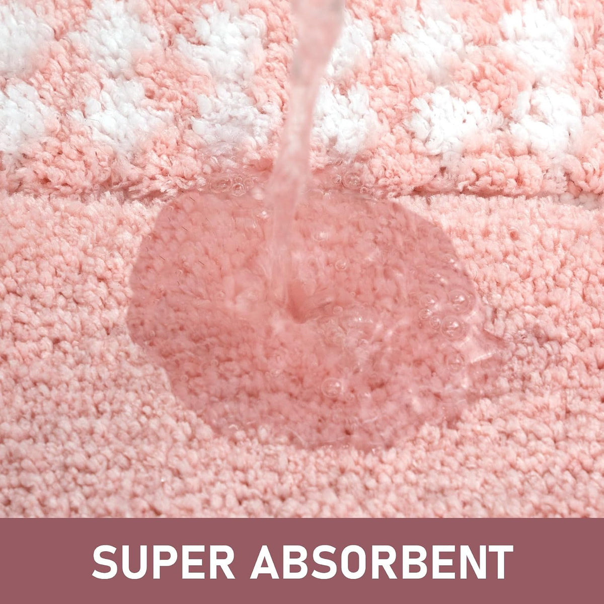 Pink Bathroom Rugs 18x24, Non Slip Washable Bath Mats,Super Soft Microfiber Bathroom Mats, Plush Fluffy Absorbent Bath Rugs for Sink Tub Basin Shower Floor