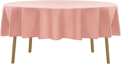 90 inch Round Tablecloth Washable Polyester Table Cloth Decorative Table Cover for Wedding Party Dining Banquet（90 inch, Dusty Pink）