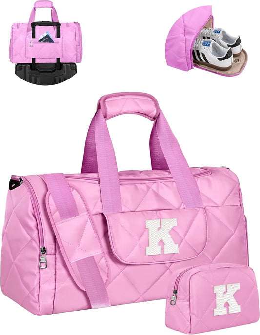 Teen Girl Gifts, Girls Duffle Bag, Dance Bag for Girls, Letter K