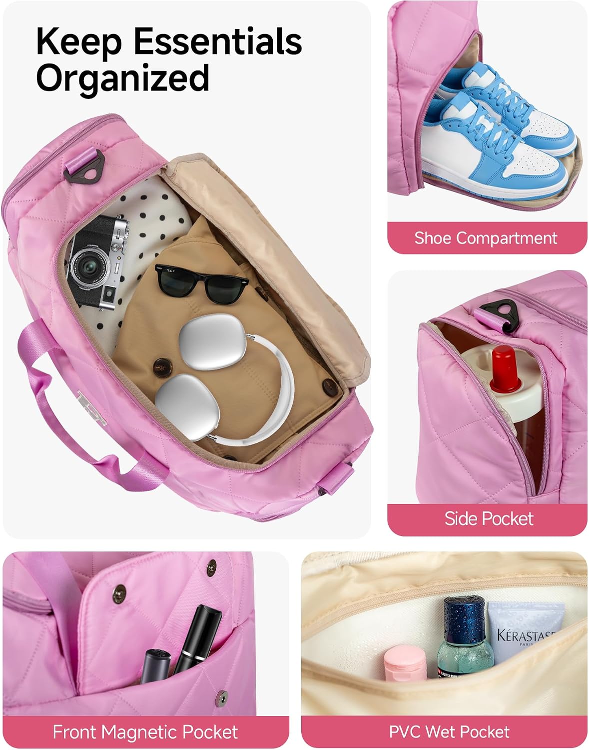 Teen Girl Gifts, Girls Duffle Bag, Dance Bag for Girls, Letter K