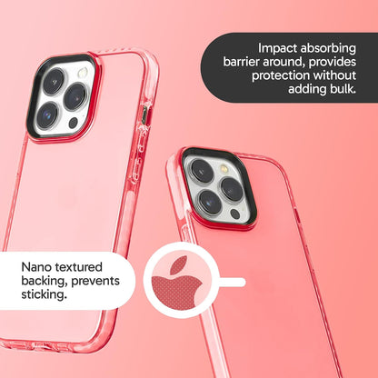 Barrier Case for iPhone 13 Pro, Impact Absorbing 360 Degree Protection with Raised Bezel and Eye-Catching Colors (Subtle Pink Peach)