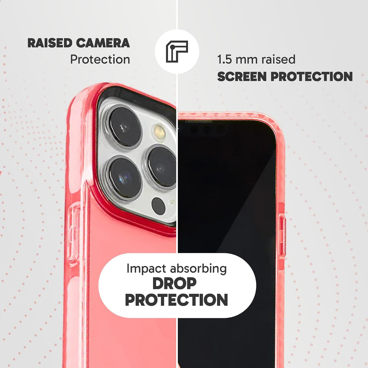 Barrier Case for iPhone 13 Pro, Impact Absorbing 360 Degree Protection with Raised Bezel and Eye-Catching Colors (Subtle Pink Peach)