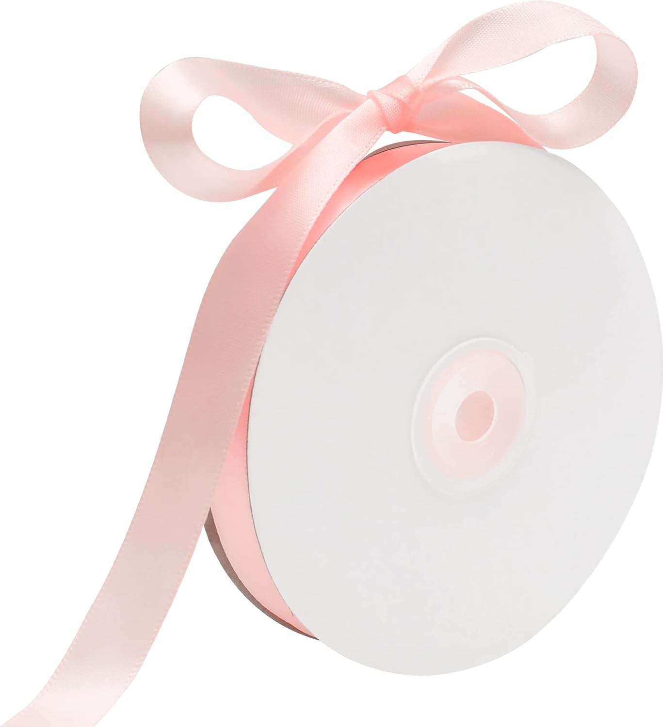 Light Pink Polyester Ribbon 5/8 Inch, 50 Yards, Single-Faced Shiny, Perfect for DIY Crafts, Wedding Decoration, Gift Wrapping and Flower Art (Light Pink)