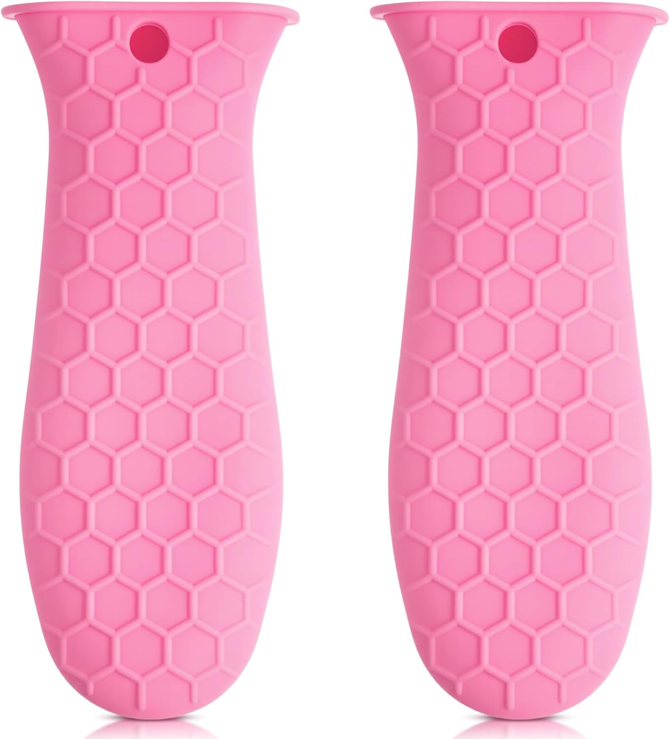 2pcs Silicone Handle Cover for Cast Iron Skillet Kitchen Silicone Handles for Pots and Pans Non-Slip Pot Holder Sleeve for Fry Pan Griddles Metal Aluminum Cookware(Pink)