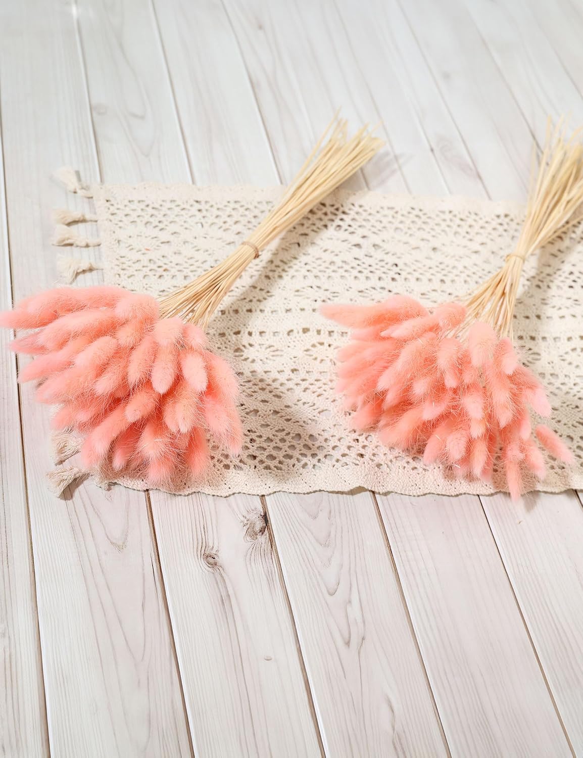 120pcs Dried Bunny Tail, Pink Bunny Tail, Natural Bulk Dried Flowers for DIY Bohemian Wedding Rustic Party Decoration, Home Decoration, Vase Decoration, Wreaths, Cake Decoration. (Pink)
