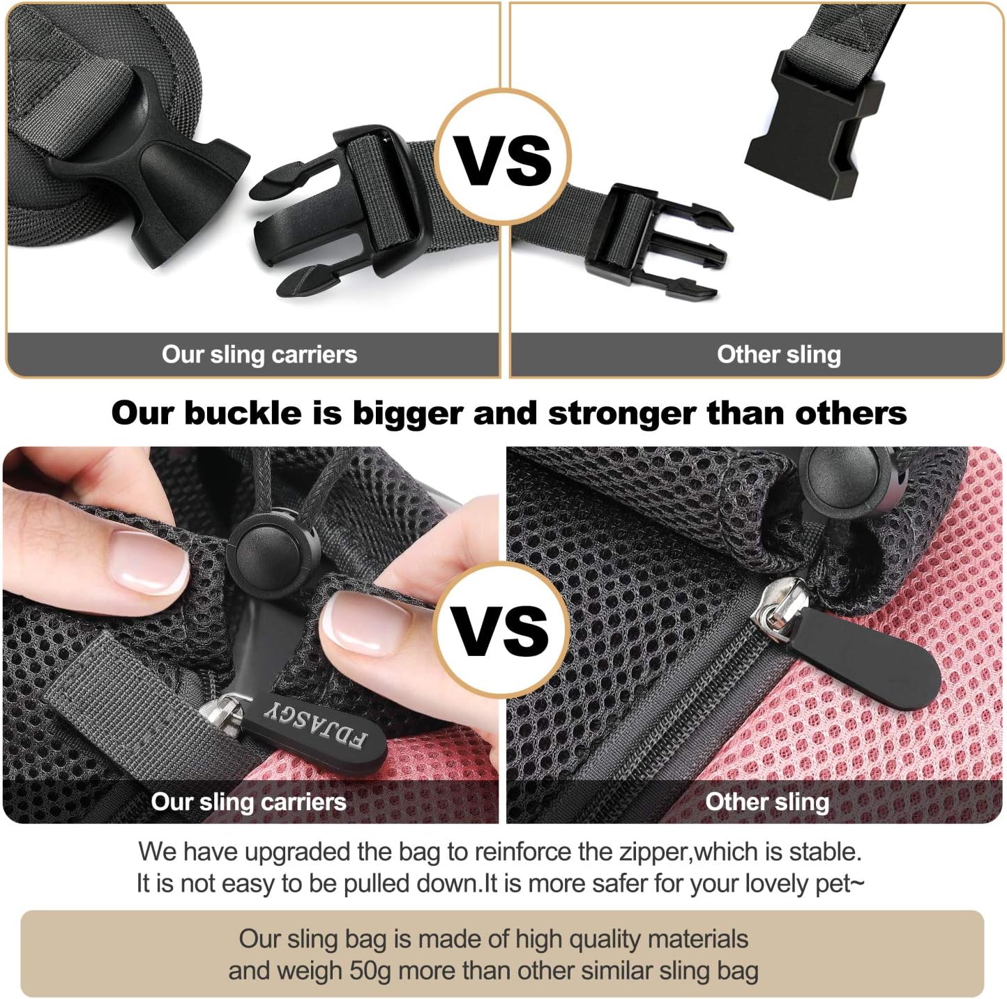 Pet Sling Carrier for Small Dogs Cats,Breathable Mesh Travelling Hand Free Puppy Backpack with Pouch and Adjustable Strap Carrier