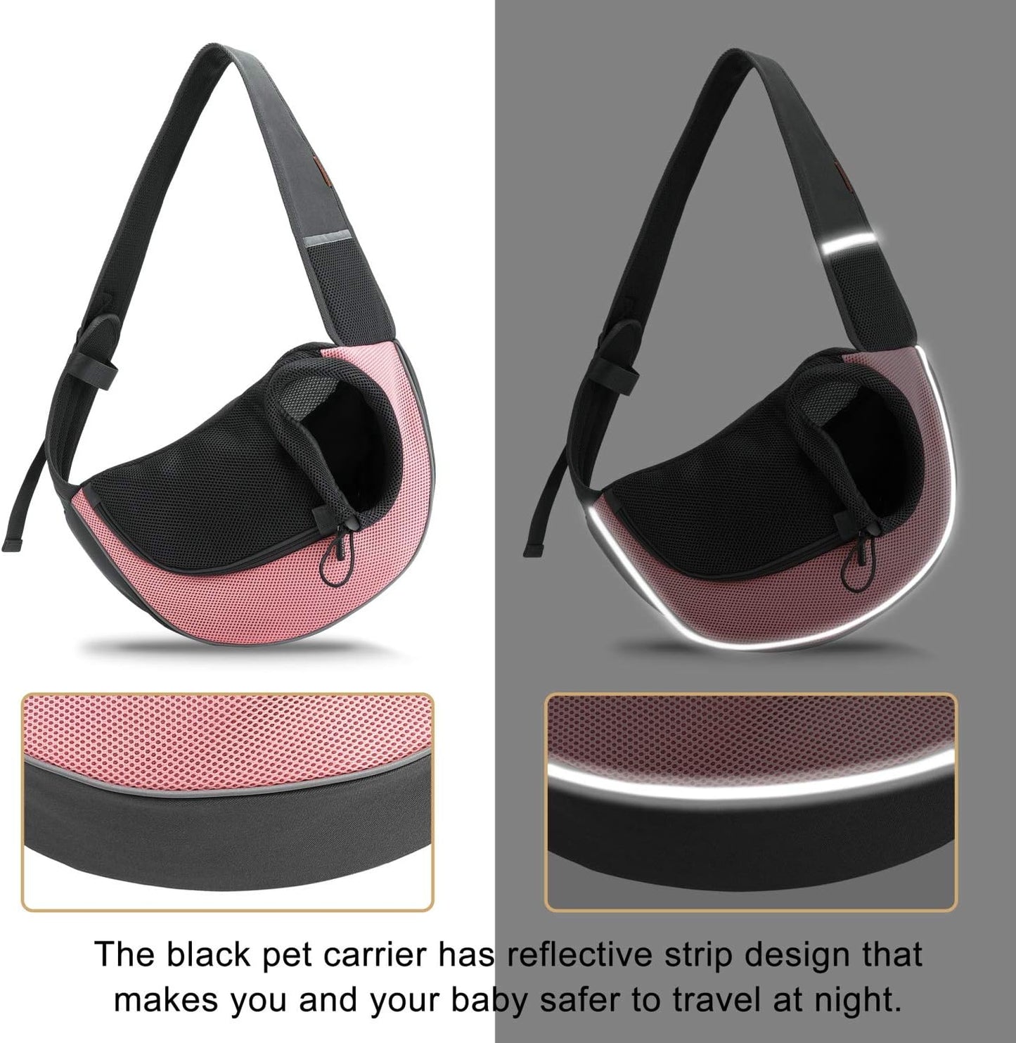 Pet Sling Carrier for Small Dogs Cats,Breathable Mesh Travelling Hand Free Puppy Backpack with Pouch and Adjustable Strap Carrier
