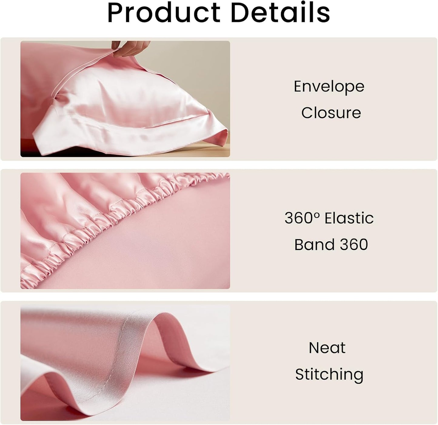 100% Mulberry Silk Sheet Set, 7A+ Silk Sheet Set Soft Breathable, Luxury Bedding (1 Flat Sheet, 1 Fitted Sheet, 2 Pillow Shams) California King, Charming Pink