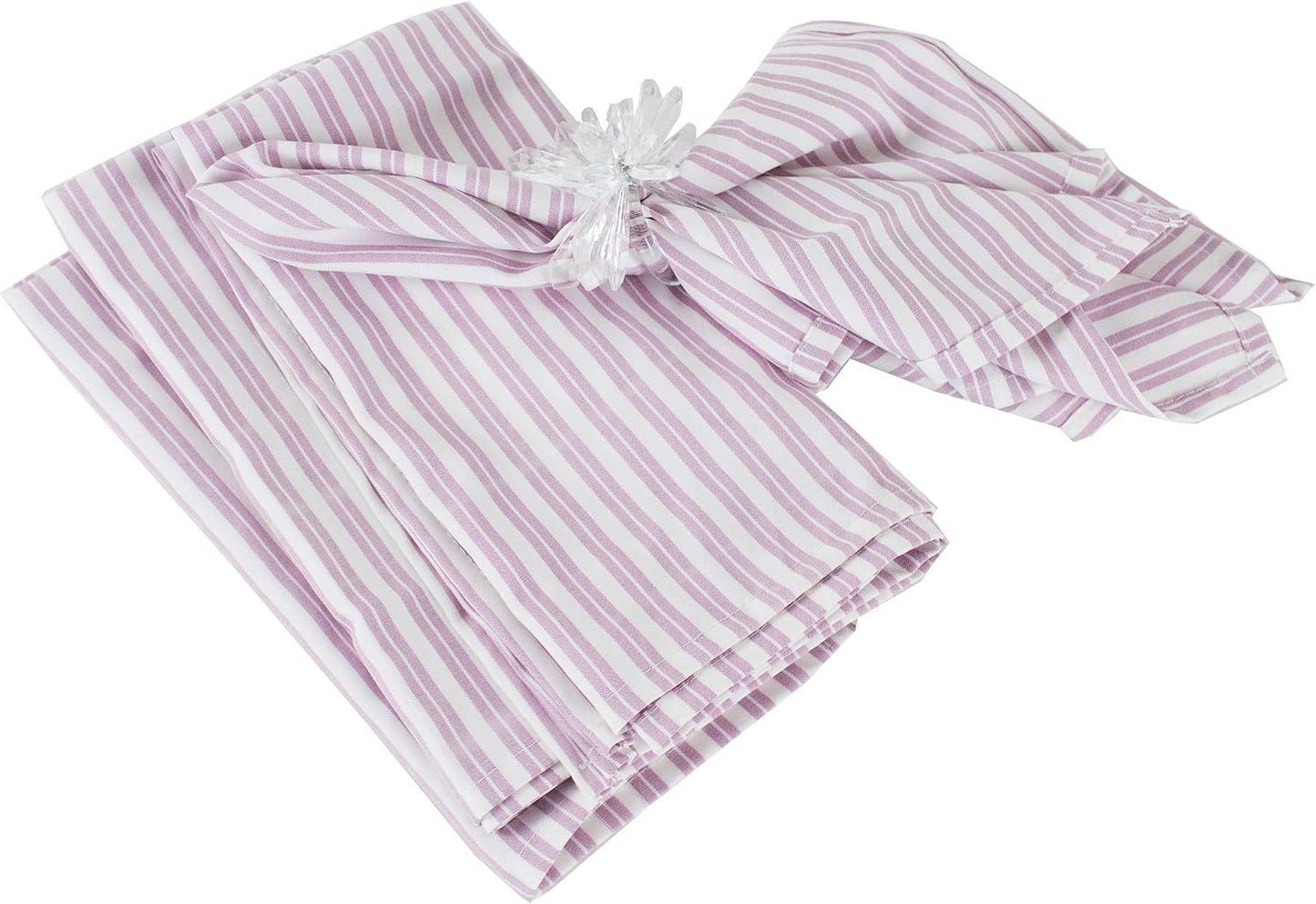 Classic Striped 20 x 20 Inch Cloth Napkins, Set of 4 - Pink Dinner Napkins for Banquets, Everyday Use, Family Gathering, Special Events and Home Décor