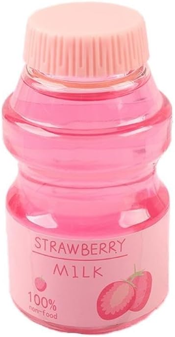 Clear Strawberry Jelly Slime - Fluffy, Stretchy, Crunchy Bubble Slime - Soft Putty Stress Relief Toy - Party Favors - Super Light - Pink