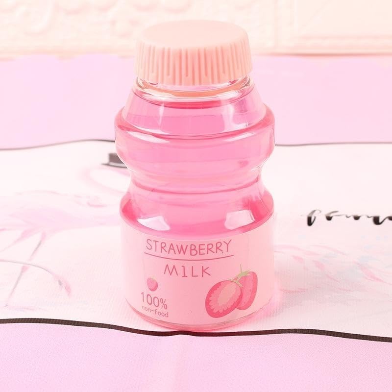 Clear Strawberry Jelly Slime - Fluffy, Stretchy, Crunchy Bubble Slime - Soft Putty Stress Relief Toy - Party Favors - Super Light - Pink