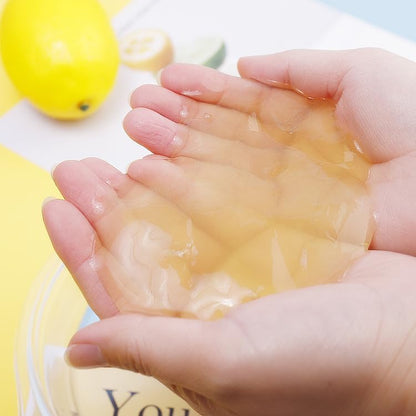 Clear Strawberry Jelly Slime - Fluffy, Stretchy, Crunchy Bubble Slime - Soft Putty Stress Relief Toy - Party Favors - Super Light - Pink