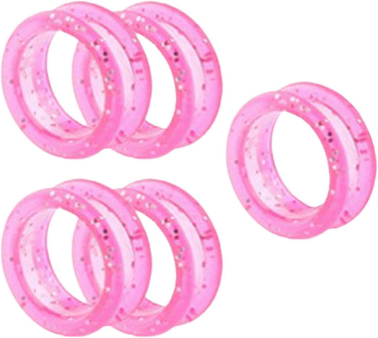 5Pcs Pink Silicone Scissors Finger Rings Grips Grooming Shear Thumb Inserts Finger Protector Ring for Barber Hair Cutting Scissors Pet Shears Hair Cutting Tools