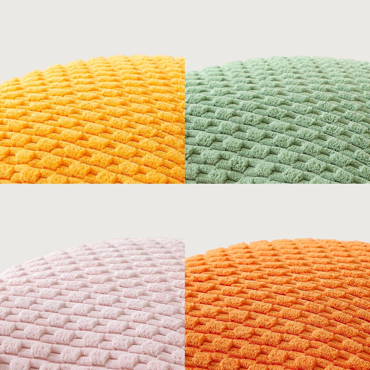 Set of 4 Soft Corduroy Decorative Throw Pillow Covers 18x18 Square Striped Boho Pillow Cases for Sofa Couch Bedroom Living Room Home Decor Cushion Cover, Sage Green/Light Pink/Yellow/Orange