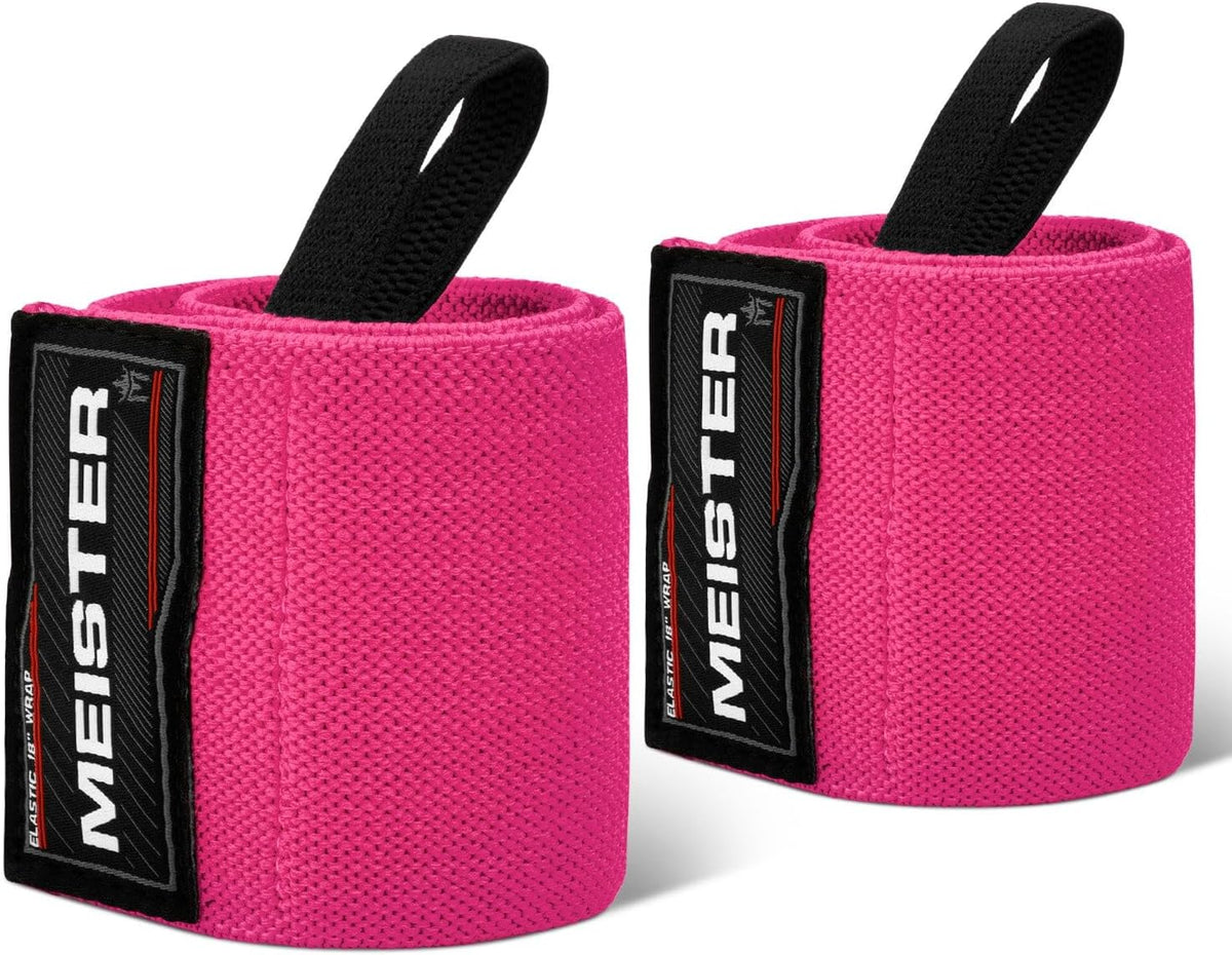18" Elastic Wrist Wraps - Heavy-Duty Support for Weightlifting, Strength & Cross Training