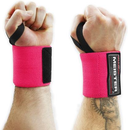 18" Elastic Wrist Wraps - Heavy-Duty Support for Weightlifting, Strength & Cross Training