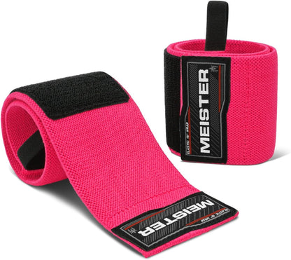 18" Elastic Wrist Wraps - Heavy-Duty Support for Weightlifting, Strength & Cross Training