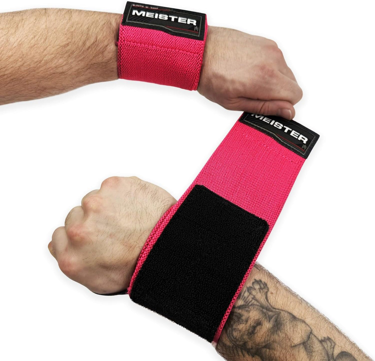 18" Elastic Wrist Wraps - Heavy-Duty Support for Weightlifting, Strength & Cross Training
