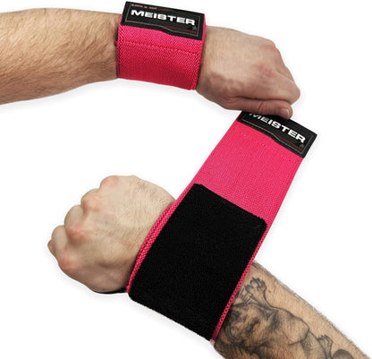 18" Elastic Wrist Wraps - Heavy-Duty Support for Weightlifting, Strength & Cross Training