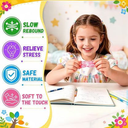 Pink Squishy Stress Capsule, Glitter Sensory Fidget Toy for Kids & Adults