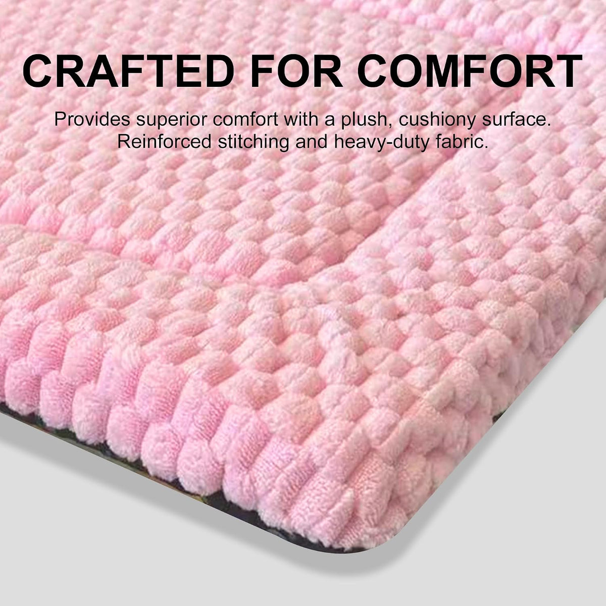 Dog Bed Mat,Reversible & Ultra Soft Kennel Pad-Machine Washable Pet Bed for Dogs & Cats-All-Weather Crate Liner for Crates,Carriers & Travel (Pink, 24" L x 18" W x 1.5" Th)
