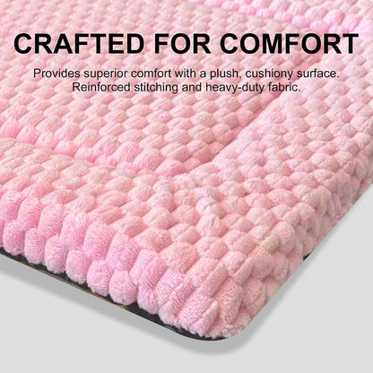 Dog Bed Mat,Reversible & Ultra Soft Kennel Pad-Machine Washable Pet Bed for Dogs & Cats-All-Weather Crate Liner for Crates,Carriers & Travel (Pink, 24" L x 18" W x 1.5" Th)