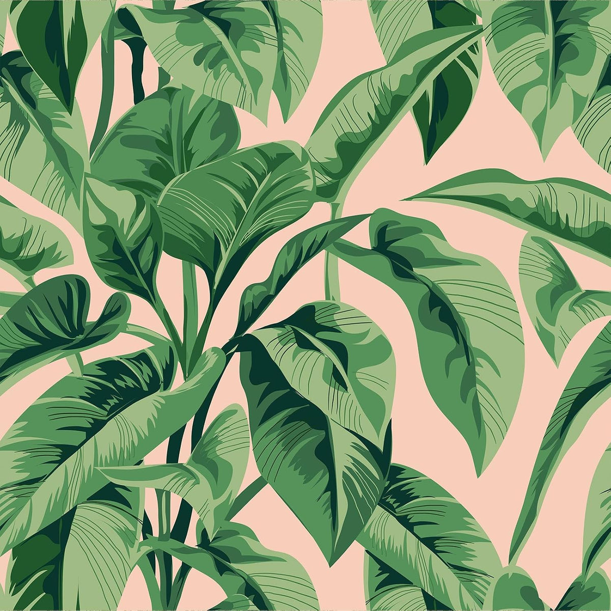 Pink Tropical Wallpaper Peel and Stick Vintage Palm Tree Wallpaper for Bathroom Accent Walls 17.7''x118'' Removable Pink Botanical Wallpaper Prepasted Pink Contact Paper for Cabinets Shelves
