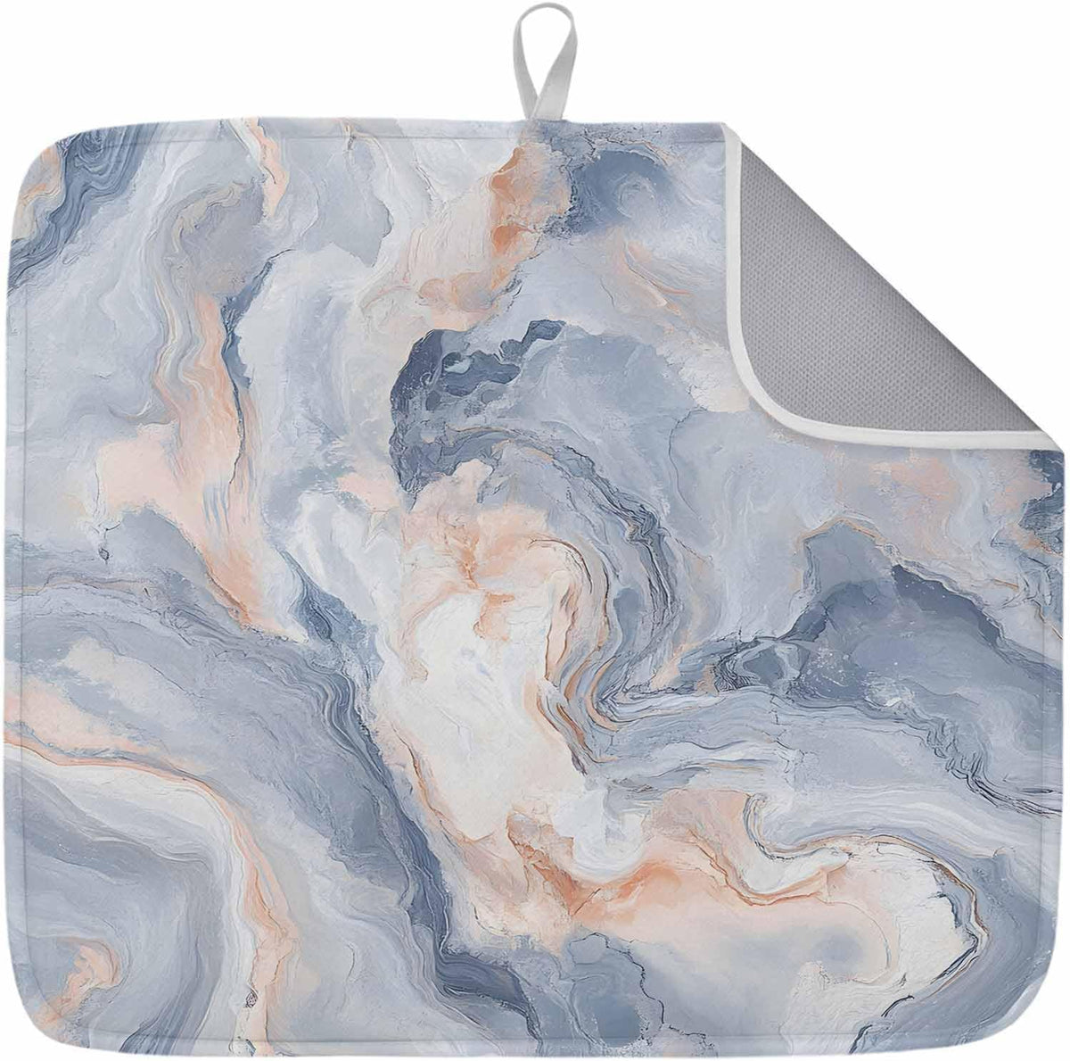 Dish Drying Mat Abstract Gray Pink Marble Texture Kitchen Counter Drying Pad for Dishes Glasses Cups and Cookware Modern Absorbent Dish Drying Mat Machine Washable Kitchen Accessories 16" x 18"