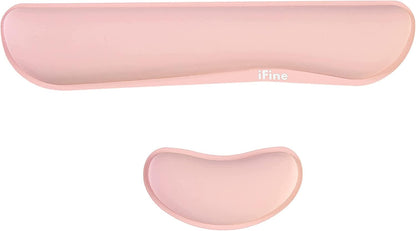 Upgrade Cleanable PU Leather Keyboard Wrist Rest Pad & Mouse Wrist Cushion Support for School, Office, Home, Computer, Laptop, Mac, Waterproof Lightweight Comfortable Pain Relief Typing -Pink
