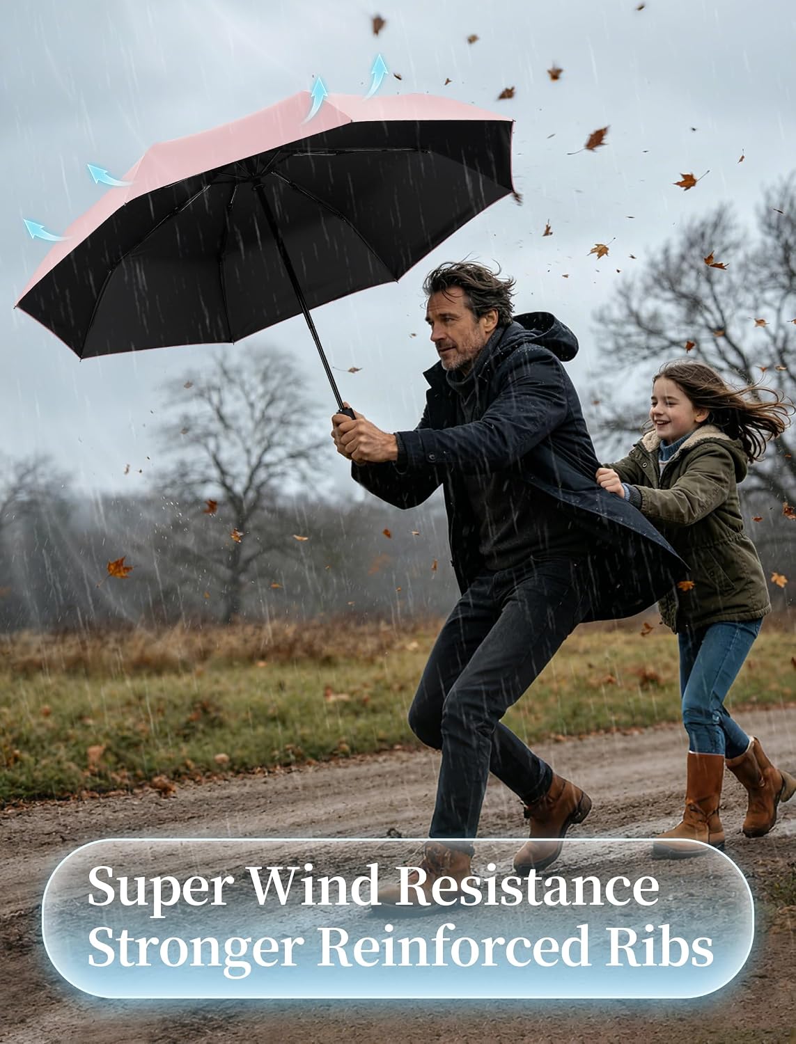 Compact Umbrella for Travel - Automatic Umbrellas for Rain & Sun Protection, Small Portable UV Umbrella for Car, Backpack, Walking, Folding Windproof Umbrellas for Kids, Women